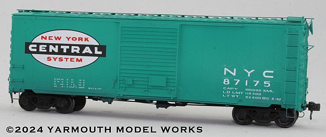 NYC Lot 858 40' Boxcar, 8' Door, Despatch Roof and Ends, Cigar Band Herald Decals HO scale resin model kit